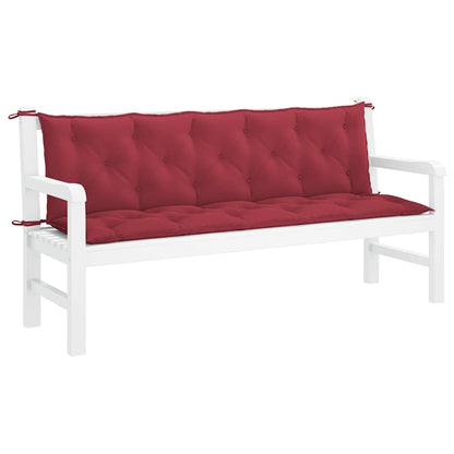 Vidaxl Cojín De Banco De Jardín Tela Oxford Rojo Tinto 180x(50+50)x7cm_1