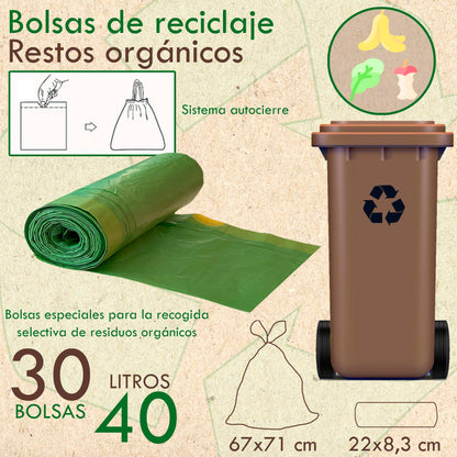 60 Bolsas De Basura Con Autocierre 40l Capacidad Cada Una_1
