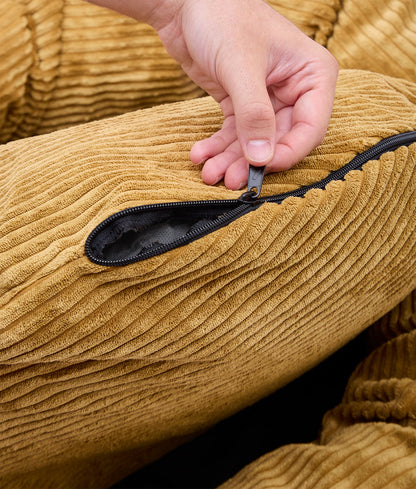 Cafide Cama Donut Para Perro Con Tejido De Pana Naranja. Modelo Nuba. Talla L (100x100x25 Cm)_3