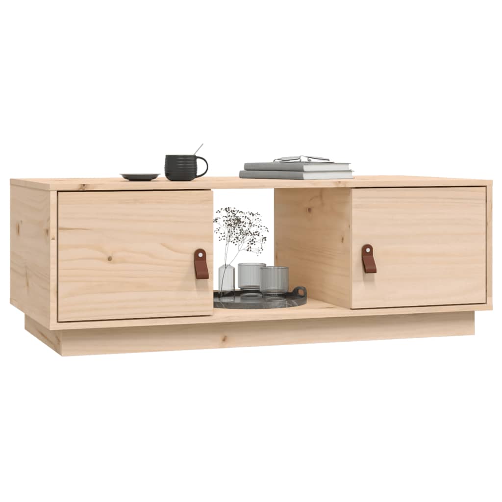 Mesa De Centro De Madera Maciza De Pino 100x50x35 Cm_2