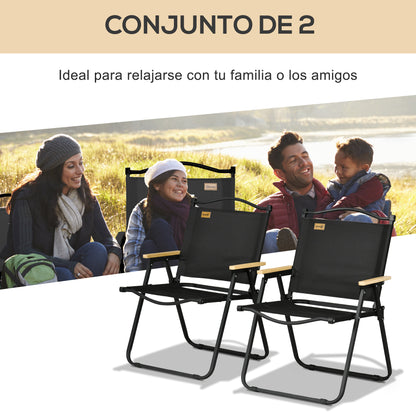 Outsunny Pack De 2 Sillas Plegable De Camping_3
