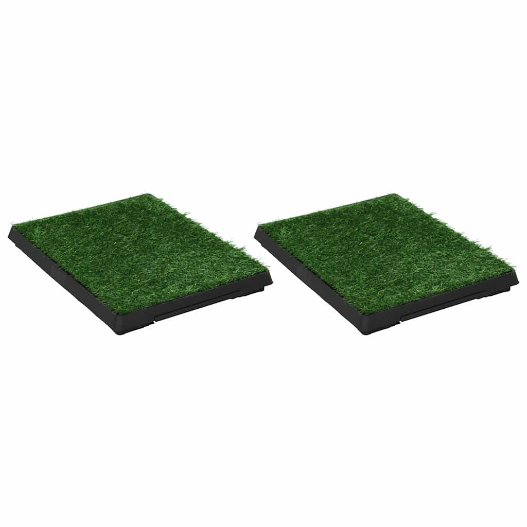 Vidaxl Inodoros Mascotas Con Bandeja Césped Artificial 2 Uds 63x50x7cm_0