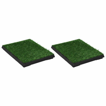 Vidaxl Inodoros Mascotas Con Bandeja Césped Artificial 2 Uds 63x50x7cm_0