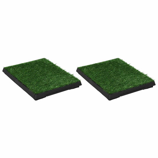 Vidaxl Inodoros Mascotas Con Bandeja Césped Artificial 2 Uds 63x50x7cm_0