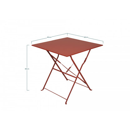 Mesa De Jardín Plegable Bistro Cuadrada 2 Personas Terracota 70x70cm- Mobiliario De Jardín_1