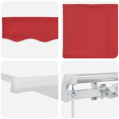 Toldo Retráctil Rojo 300 X 250 X 165 Cm Poliéster Y Aluminio_3