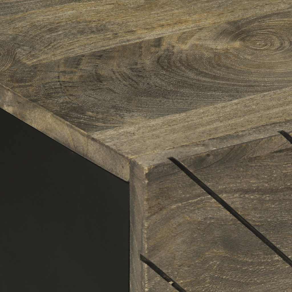 Mesa De Centro Madera Maciza De Mango Negra 100x54x40 Cm_4
