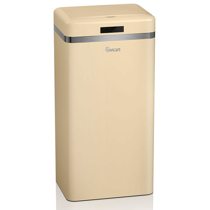 Cubo De Basura Cocina Automático, Sensor De Movimiento, 45l, Metálico, Papelera Reciclaje, Swan, Swka4500cneu, Crema