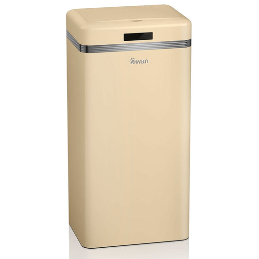 Cubo De Basura Cocina Automático, Sensor De Movimiento, 45l, Metálico, Papelera Reciclaje, Swan, Swka4500cneu, Crema_0