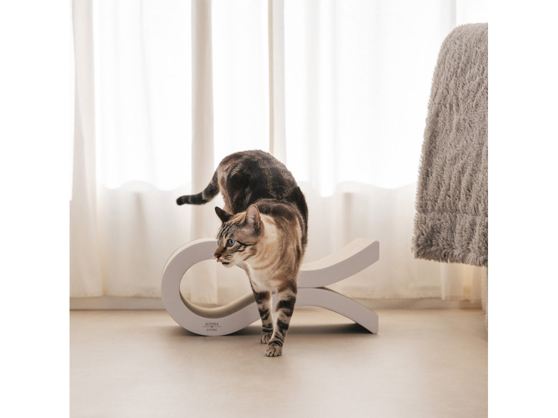 Rascador Ondulado Para Gatos Marina Con Base Antideslizante De Cartón Reciclado Althea Living 50x23x21.9cm_3