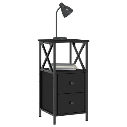 Mesitas De Noche 2 Uds Madera De Ingeniería Negro 34x35,5x70 Cm_2