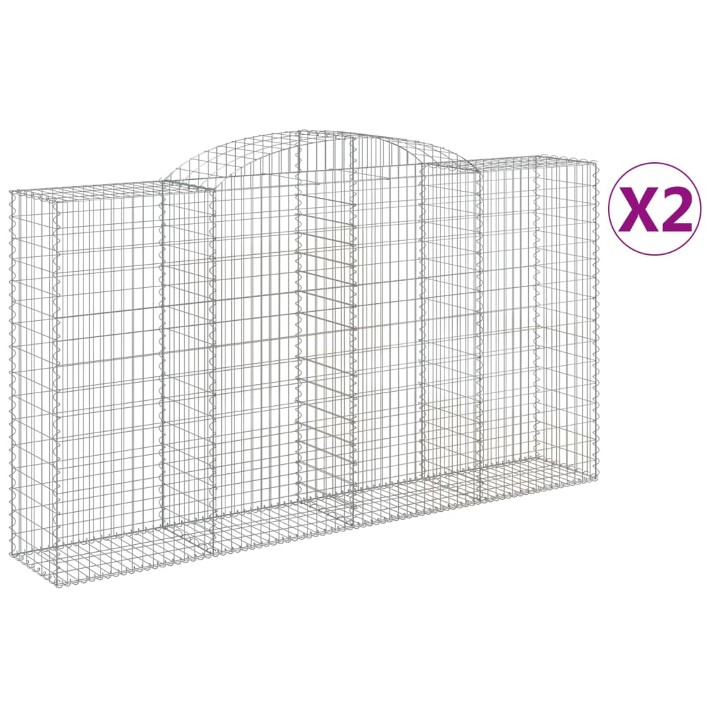 Cestas Gaviones 2 Uds Forma De Arco Hierro 300x50x160/180 Cm_0