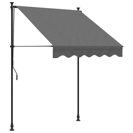 Toldo Retráctil De Tela Y Acero Gris Antracita 150x150 Cm_0