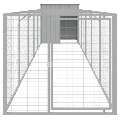 Caseta Perros Corral Acero Galvanizado Gris Claro 110x609x110cm_2