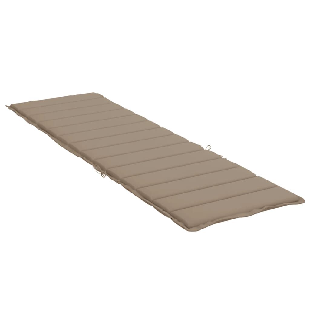 Vidaxl Cojín De Tumbona De Tela Oxford Gris Taupé 200x60x3 Cm_3