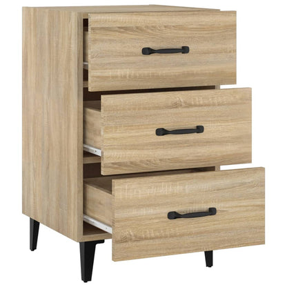 Mesita De Noche Madera De Ingeniería Roble Sonoma 40x40x66 Cm_3