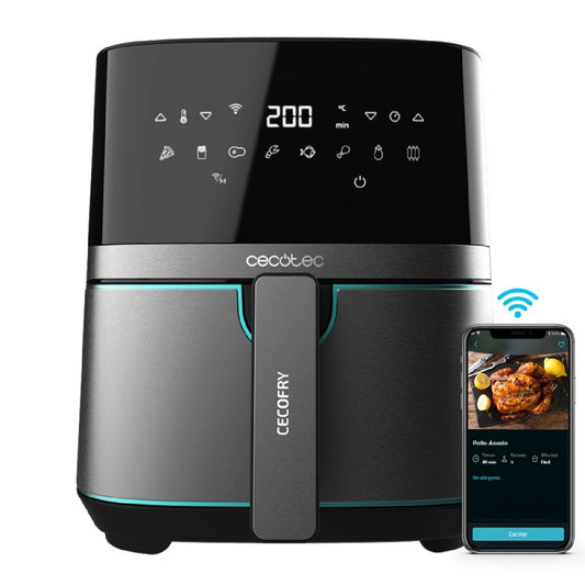 Freidora Sin Aceite De 5,5 L De Aire Caliente Cecofry Full Inoxblack 5500 Connected. 1700 W, Dietética Y Digital, Control App, Temperatura Y Tiempo_0