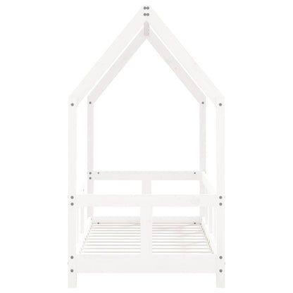 Vidaxl Estructura De Cama Para Niños Madera De Pino Blanco 70x140 Cm_4