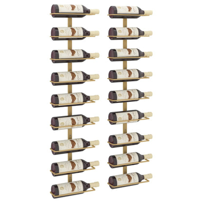 Botellero De Pared Para 9 Botellas 2 Unidades Hierro Dorado_2