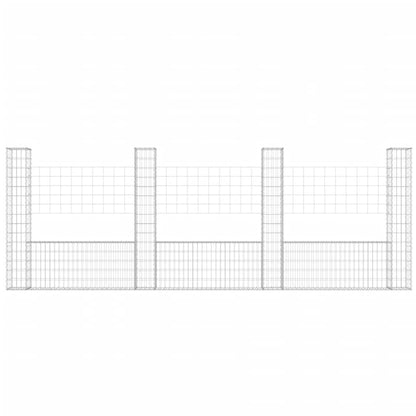 Cesta De Gaviones Forma De U 4 Postes De Hierro 380x20x150 Cm / Vetonek_1