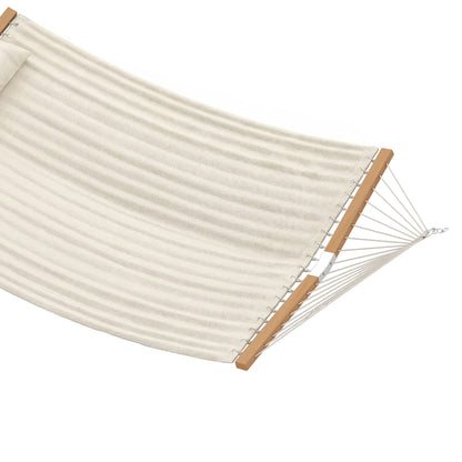 Outsunny Hamaca Acolchada De Jardín Portátil Con Almohada Desmontable Crema_3