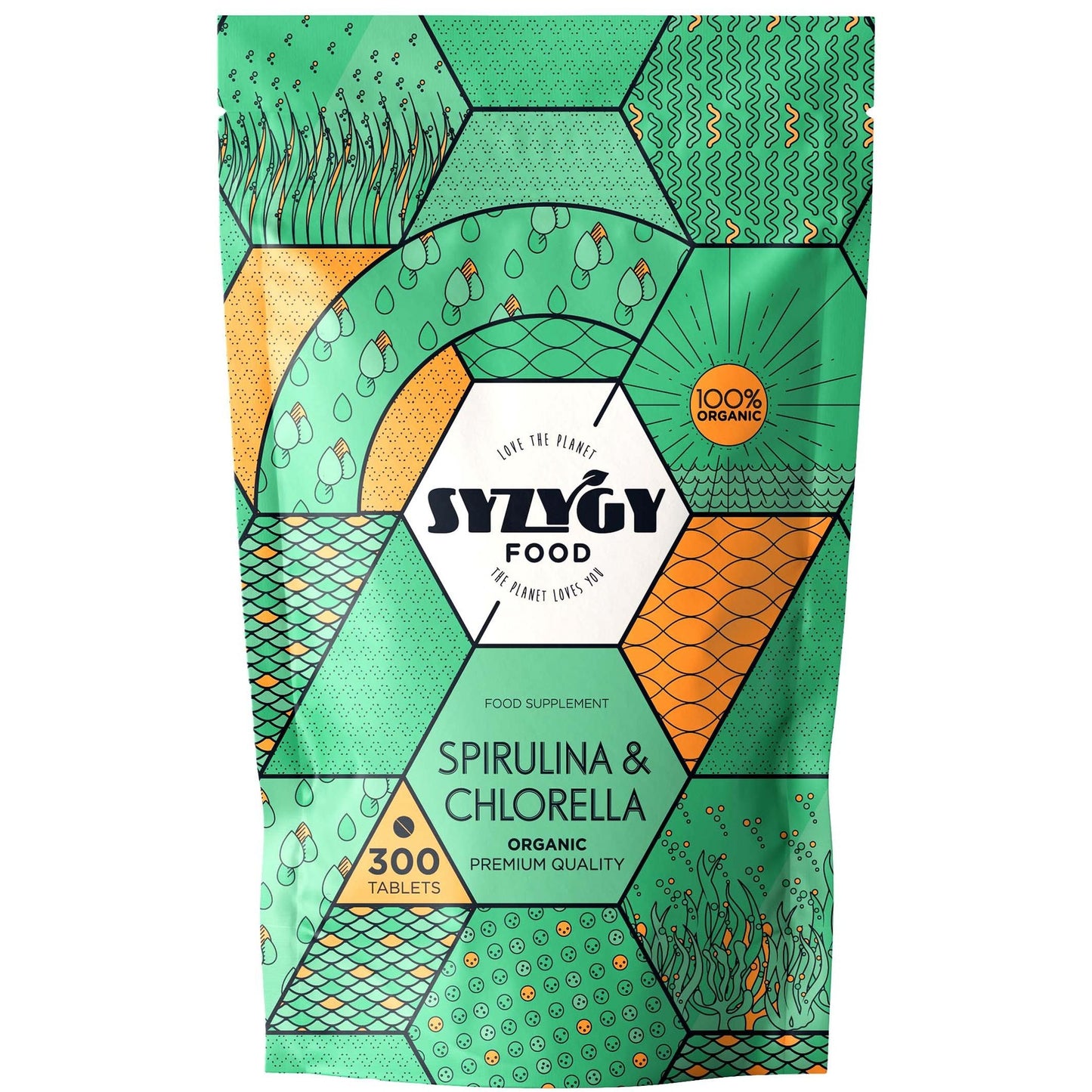 Chlorella y Espirulina Ecológica Certificada Aldous  SYZYGY FOOD 300 comprimidos