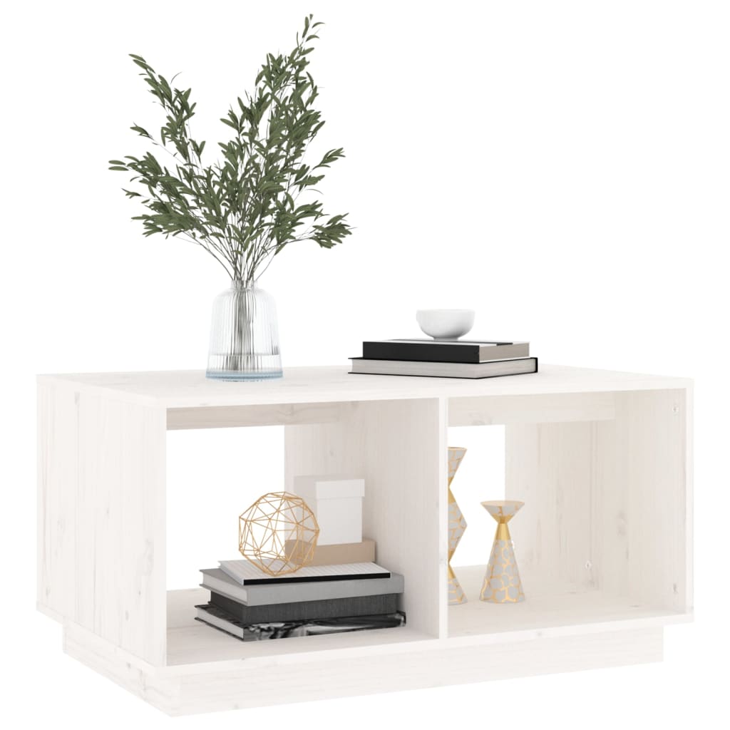 Mesa De Centro Madera Maciza De Pino Blanco 80x50x40 Cm_2