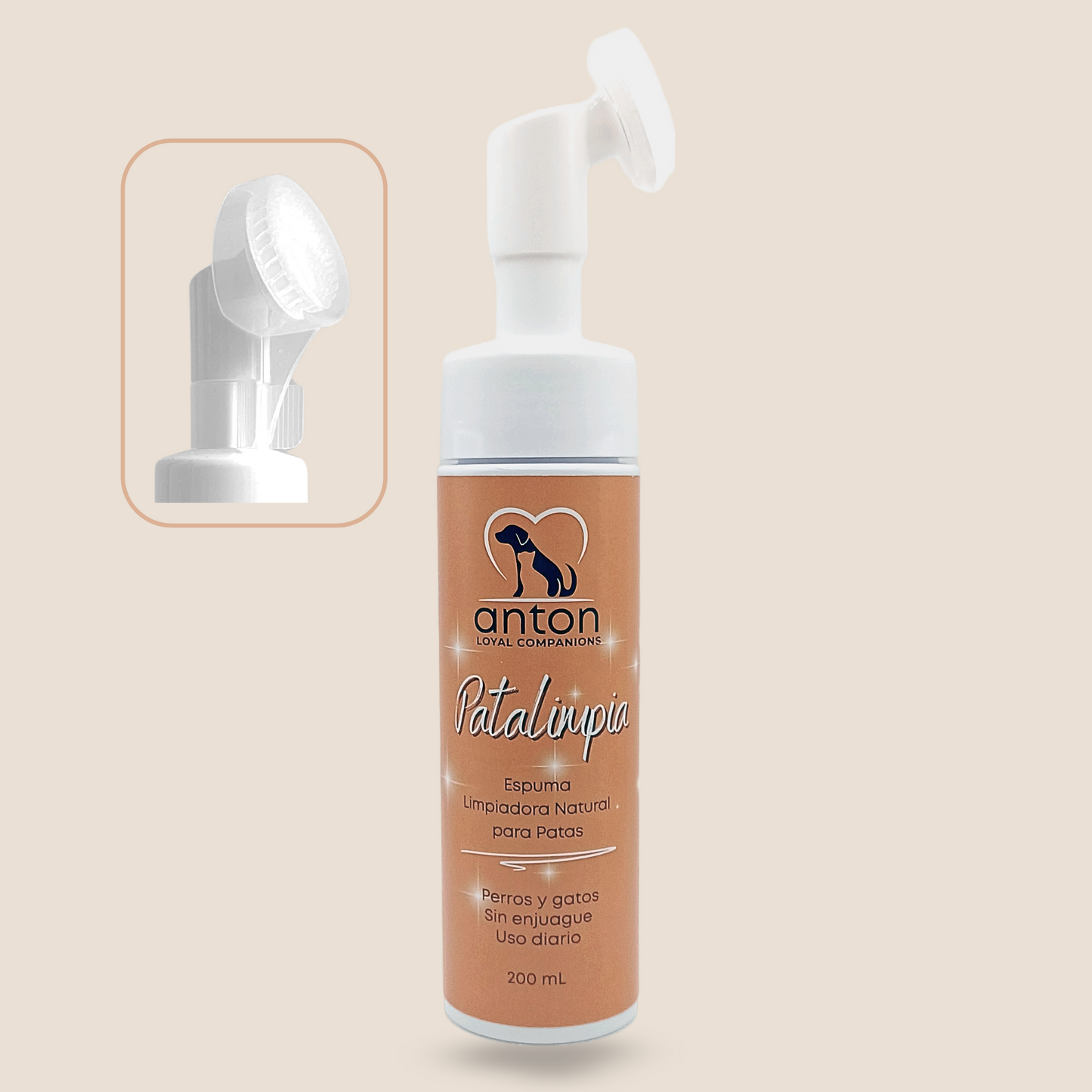 Espuma limpiadora natural para perros y gatos – Limpieza de patas 200 ml_0