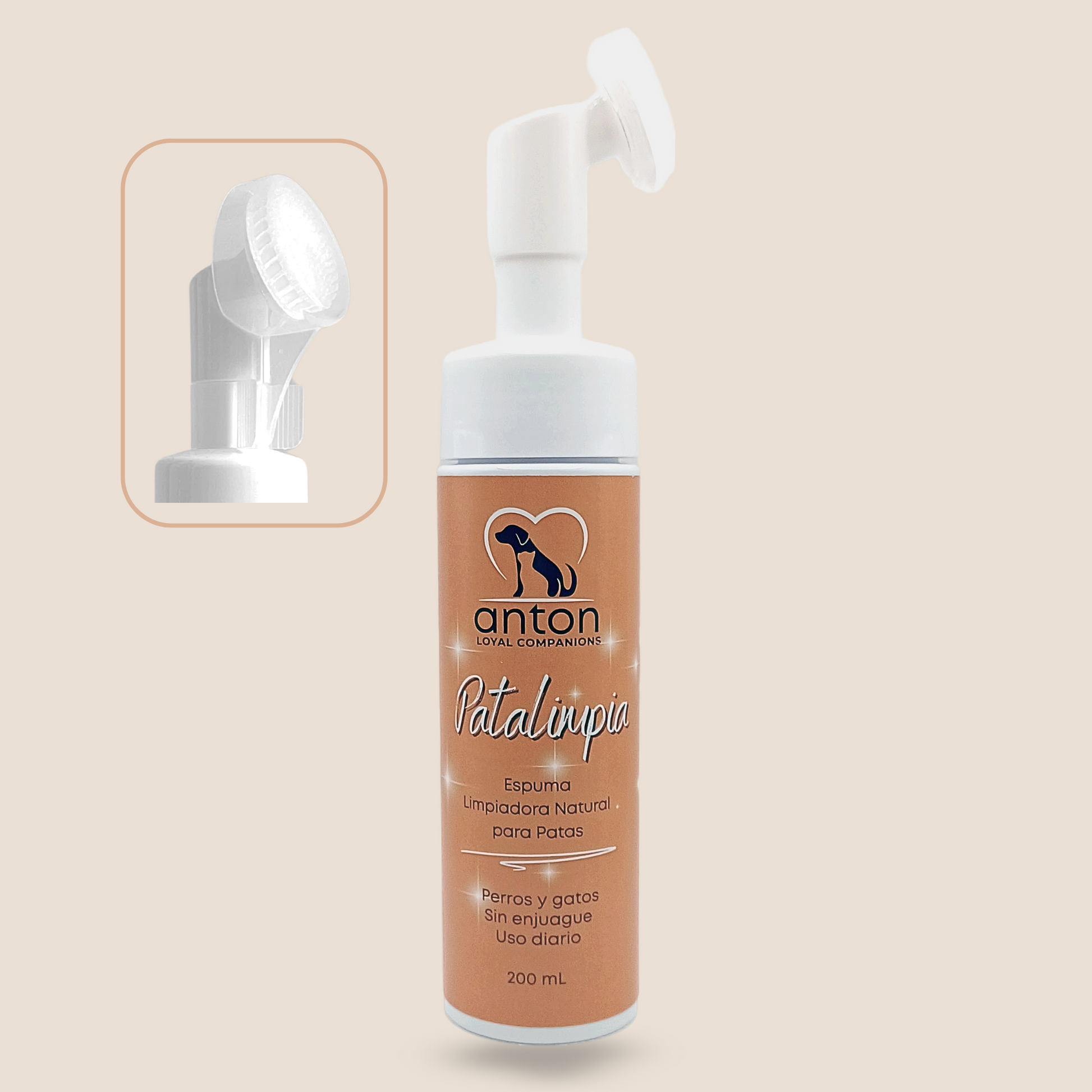 Espuma limpiadora natural para perros y gatos – Limpieza de patas 200 ml_0
