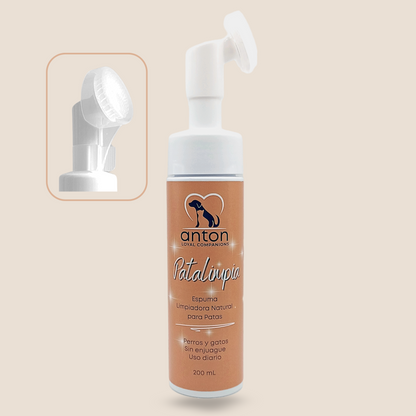 Espuma limpiadora natural para perros y gatos – Limpieza de patas 200 ml_0