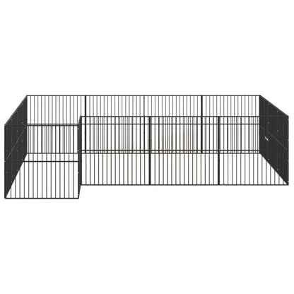 Vidaxl Corralito Para Perros Con 16 Paneles Acero Galvanizado Negro_4