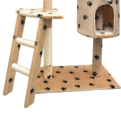 Vidaxl Rascador Para Gatos Poste Rascador De Sisal 150cm Huellas Beige_2