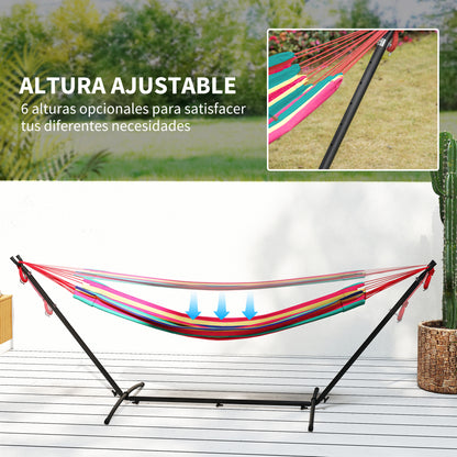 Outsunny Hamaca Con Soporte 310x117 Cm Hamaca De Camping Con Bolsa De Transporte_3