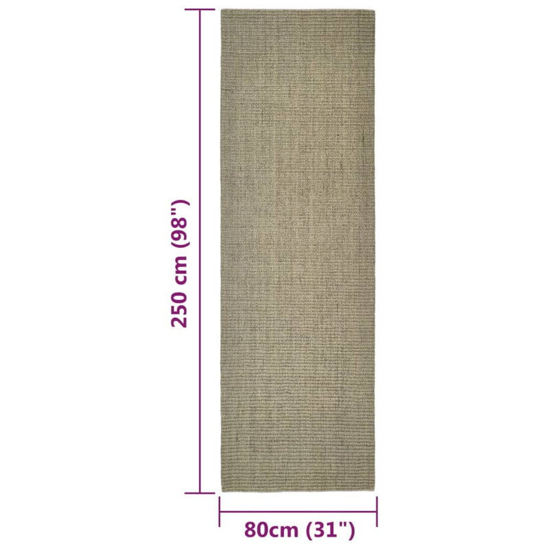 Vidaxl Alfombra De Sisal Para Rascador Gris Taupe 80x250 Cm_5