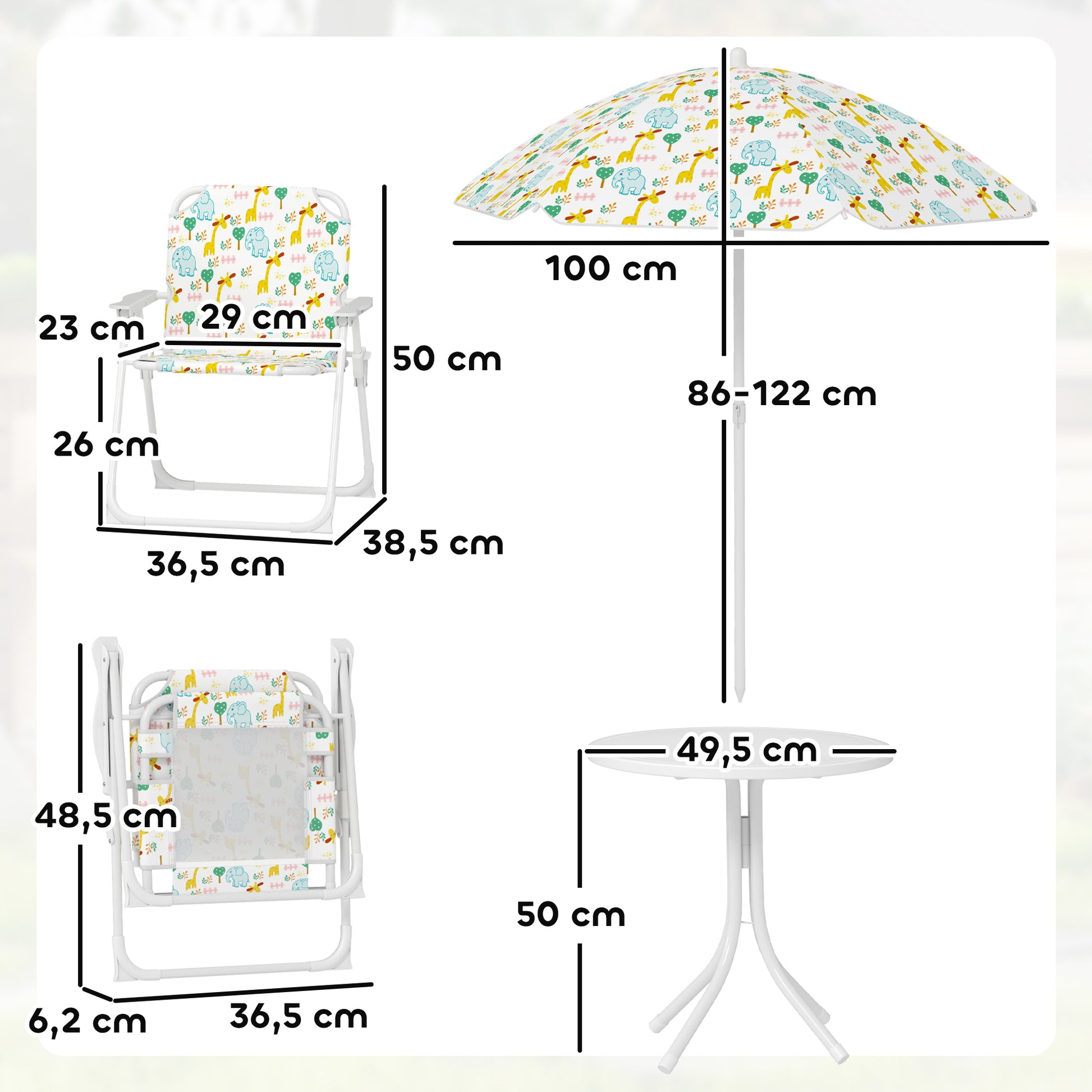 Aiyaplay Conjunto De Mesa Y Sillas Infantil De Jardín De 4 Piezas Blanco_2