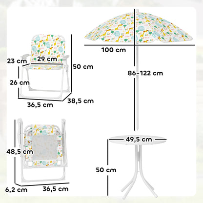 Aiyaplay Conjunto De Mesa Y Sillas Infantil De Jardín De 4 Piezas Blanco_2