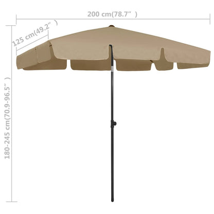 Vidaxl Sombrilla De Playa Gris Taupe 200x125 Cm_2