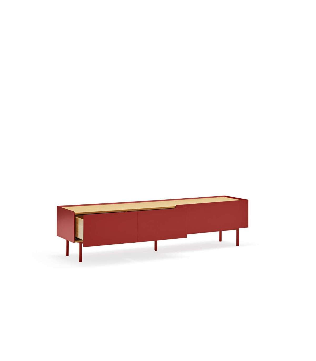 Mueble Para Televisión Modelo Arista 1 Puerta 2 Cajones Acabado Burdeos, 40cm(ancho) 45c_2