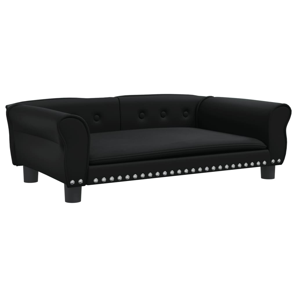 Cama Para Perros De Cuero Sintético Negra 95x55x30 Cm / Vetonek_0