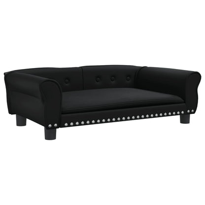 Cama Para Perros De Cuero Sintético Negra 95x55x30 Cm / Vetonek_0