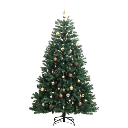 Vidaxl Árbol De Navidad Artificial Con Bisagras 300 Led Y Bolas 210 Cm_3