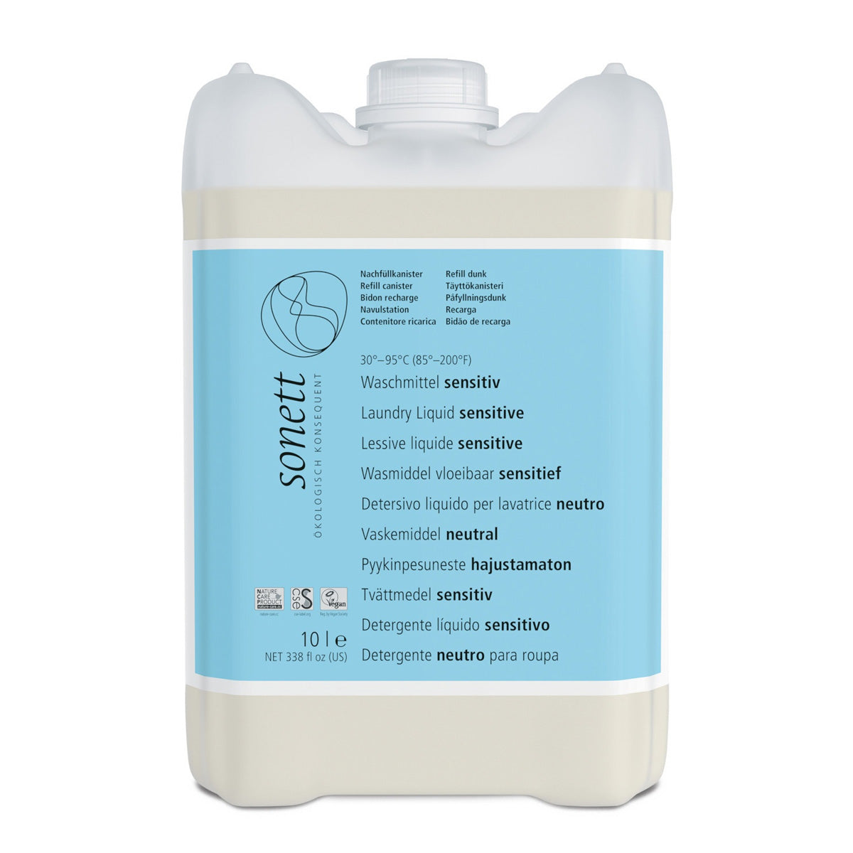 Detergente líquido neutro para ropa Sonett 10 L