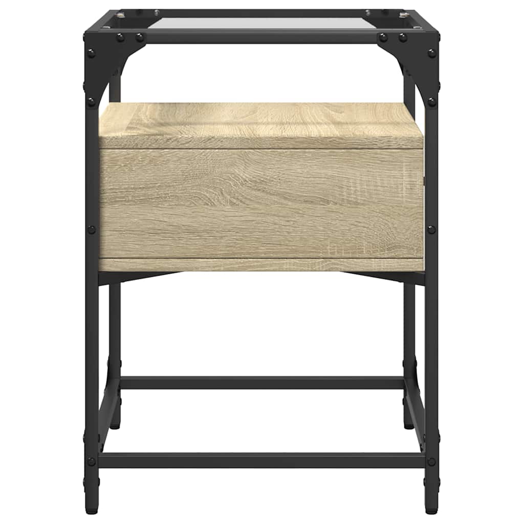 Mesita De Noche Madera De Ingeniería Roble Sonoma 40x40x55 Cm_3