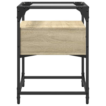 Mesita De Noche Madera De Ingeniería Roble Sonoma 40x40x55 Cm_3