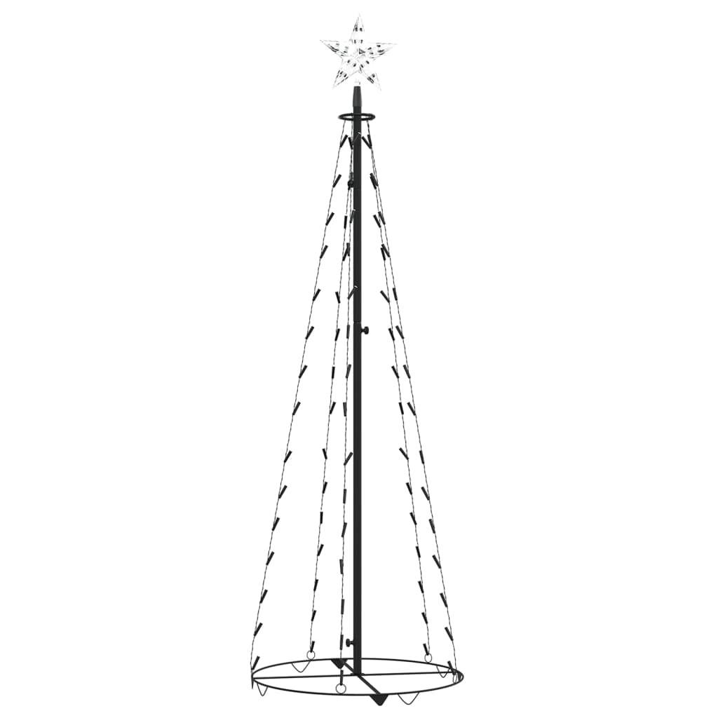 Vidaxl Árbol De Navidad Cónico 84 Led Blanco Frío 50x150 Cm_3