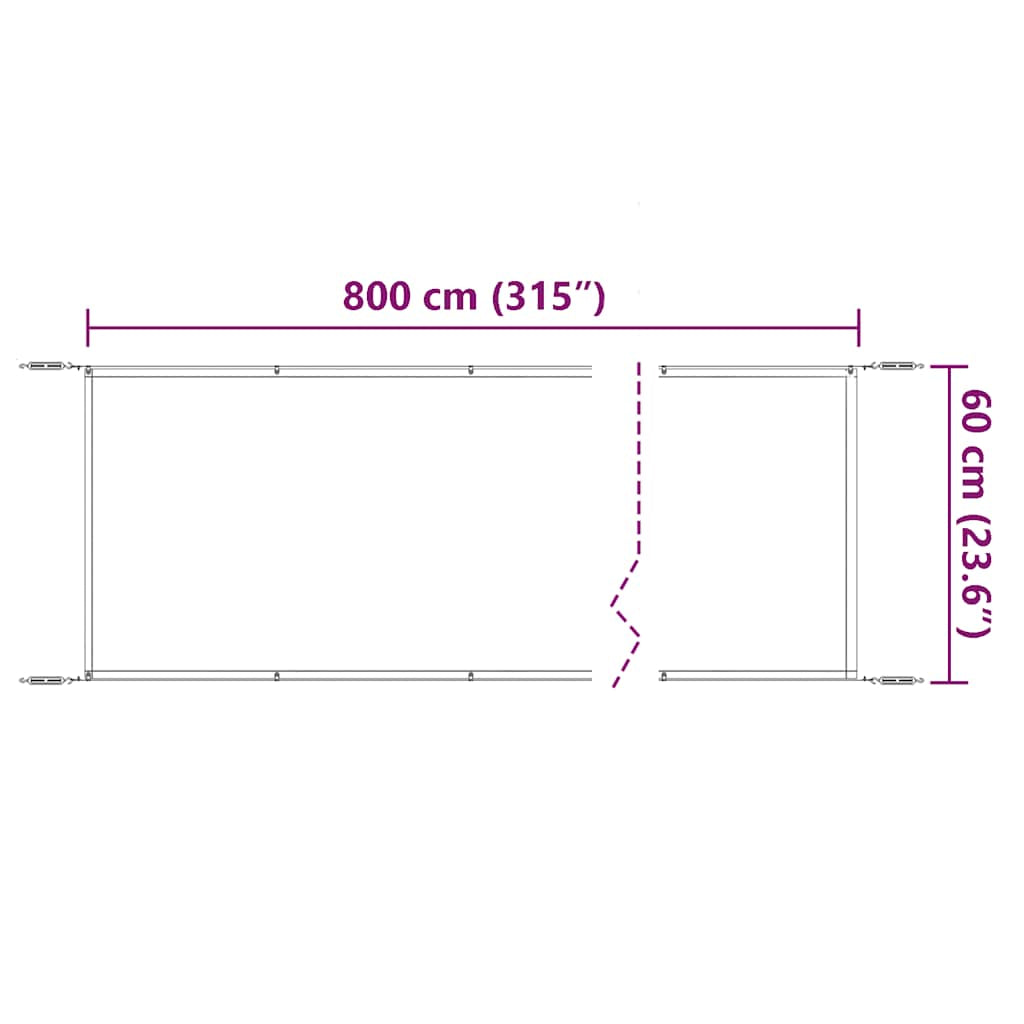 Vidaxl Toldo Vertical Terracota Tela Oxford 60x800 Cm_2