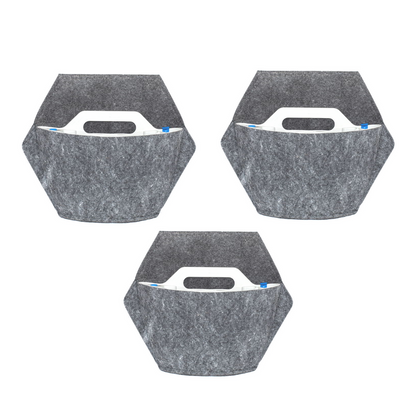 Jardín Vertical Modular Citysens Con Riego Manual De 3 Maceteros – Blanco Con Funda Téxtil Reciclada_5