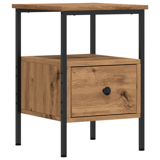 Mesita De Noche Madera De Ingeniería Roble Artisan 34x36x50 Cm_0