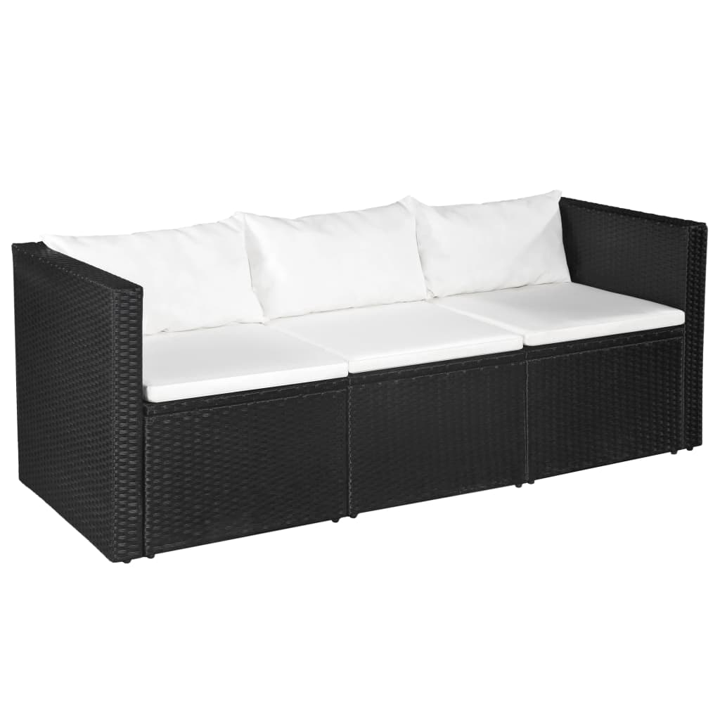 Vidaxl Set De Muebles De Jardín 4 Pzas Ratán Sintético Negro Y Blanco_1
