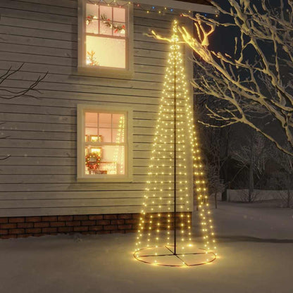 Vidaxl Árbol De Navidad Cónico 310 Led Blanco Cálido 100x300 Cm_1